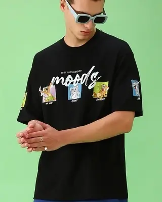 Men's Black Friends & Feelings T&J Graphic T-shirt