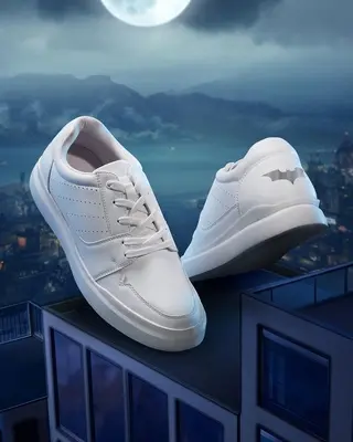 Men's White Batman Low Top Sneakers