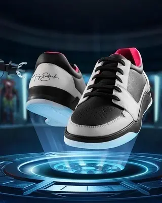 Tony Stark Black & Beige Color Block Low Top Sneakers